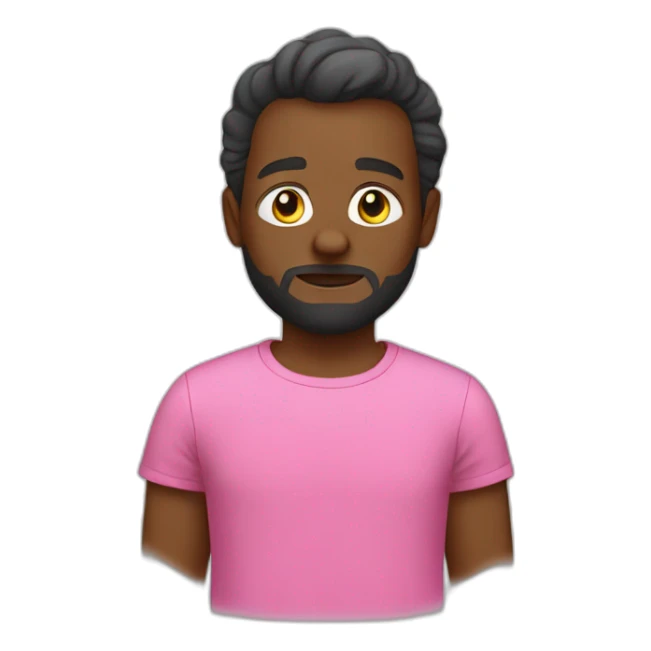 boy in pink t-shirt with worf idea on the chest sticker