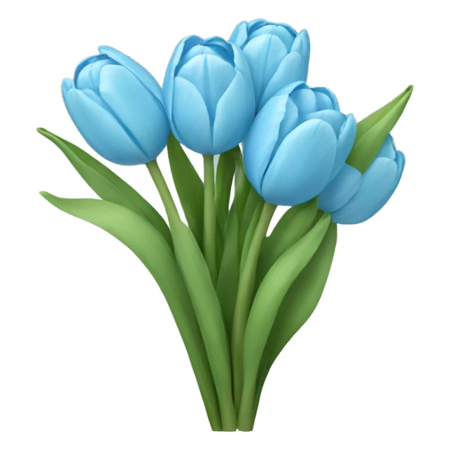 light blue tulip bouquet  sticker