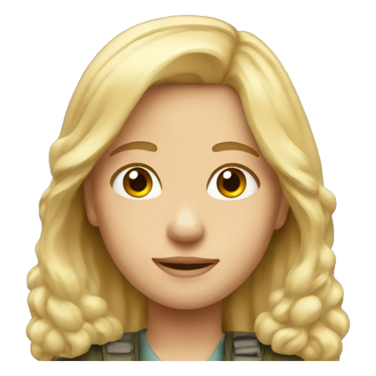 Blond girl long hair pilot sticker