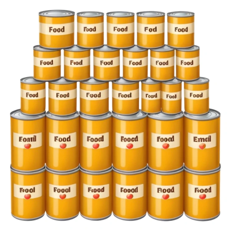 boxes of canned food sticker