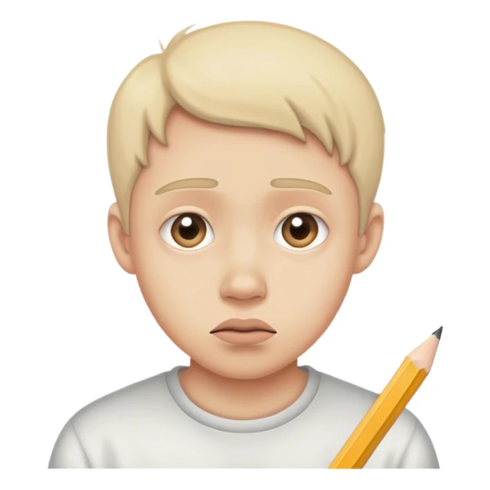 create a pencil style drawing of an embarassed person sticker