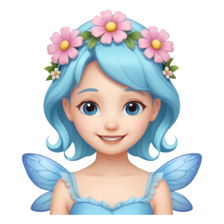 cute pastel fairy girl flower head decoration sticker