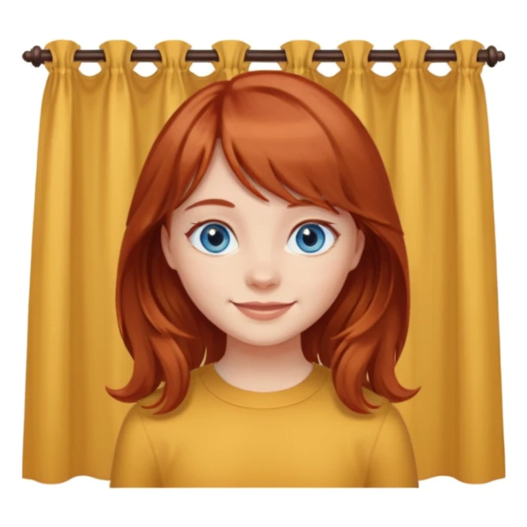 Girl with blue eyes brownish red hair and curtain bangs  sticker