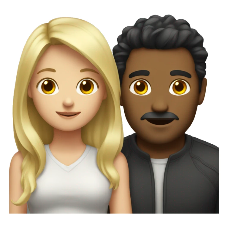 Man with dark hair huggs smaller blonde girl sticker