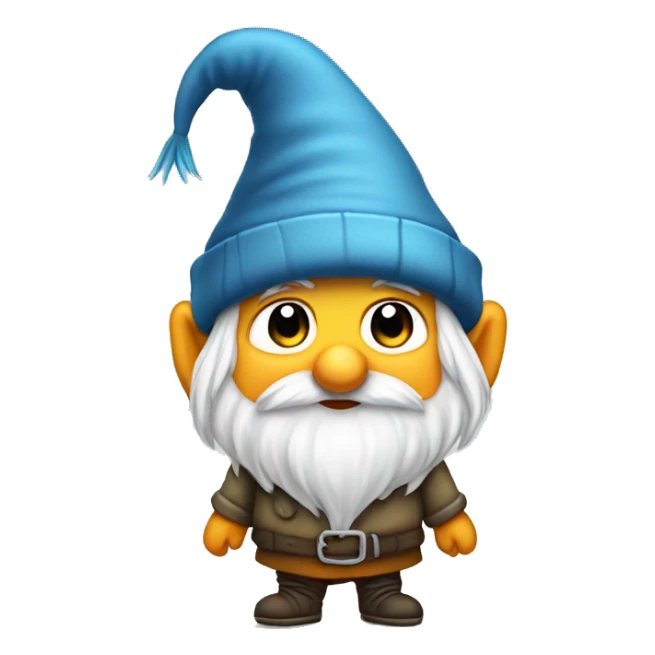 Cute gnome with big beanie and long bird sticker