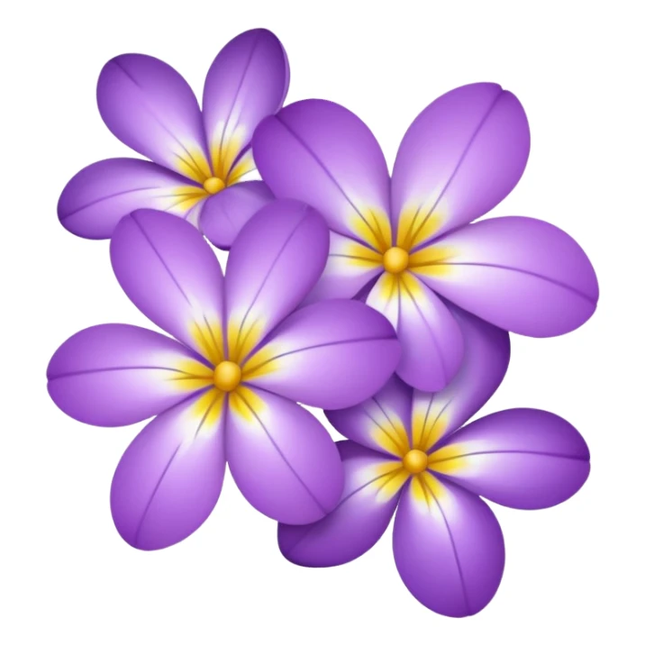 Small four-petal purple flowers with white and yellow inside  sticker