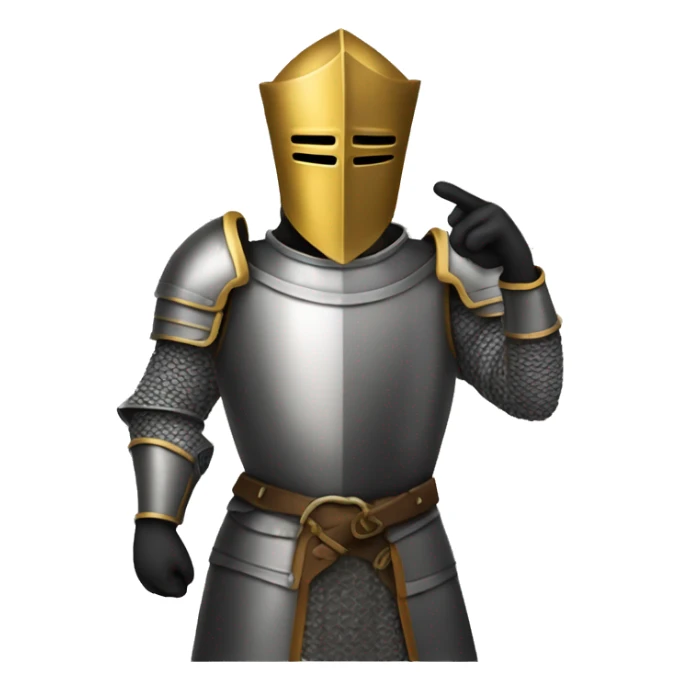 create an emoji of a knight making the shh sign with one finger sticker