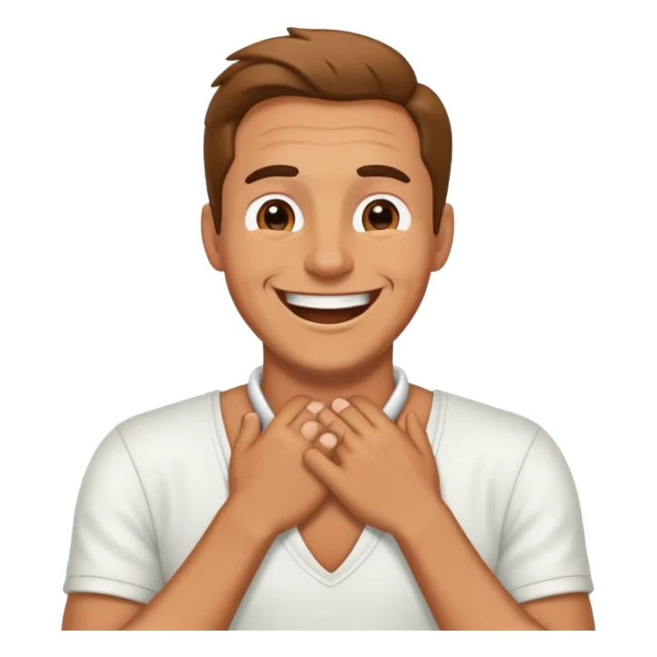 Man holding hands around neck laughing  sticker