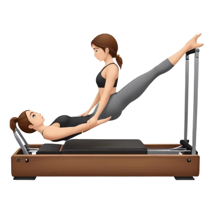 Reformer Pilates brown hair  sticker