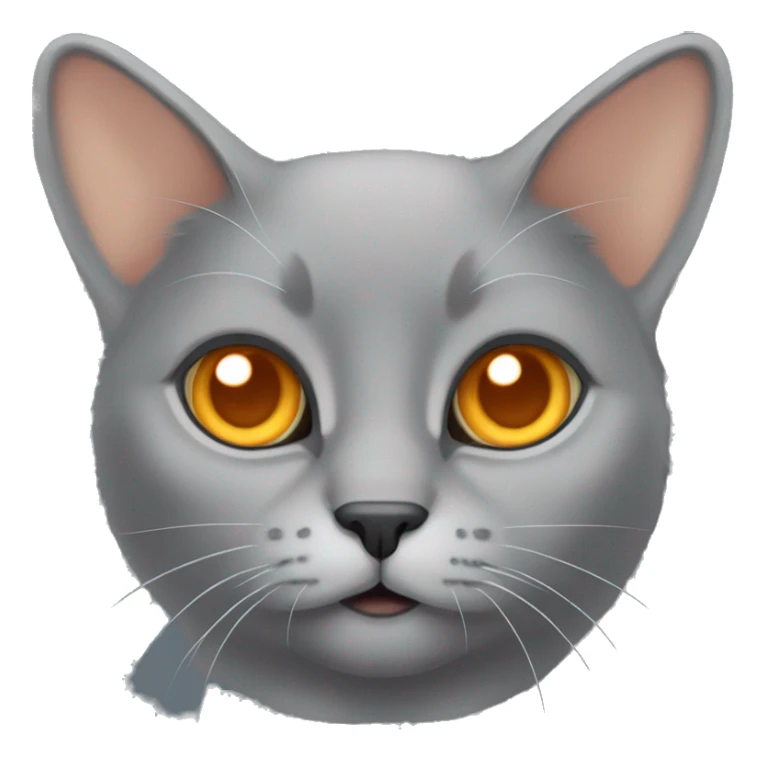 a grey lop-eared cat with orange eyes sticker