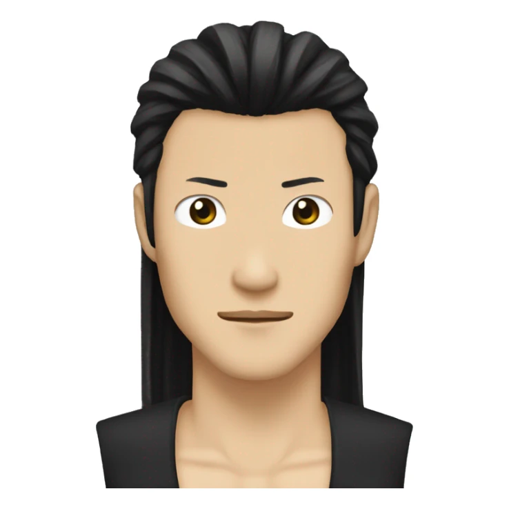 Men gangster keisuke baji with long black hair  without hat sticker