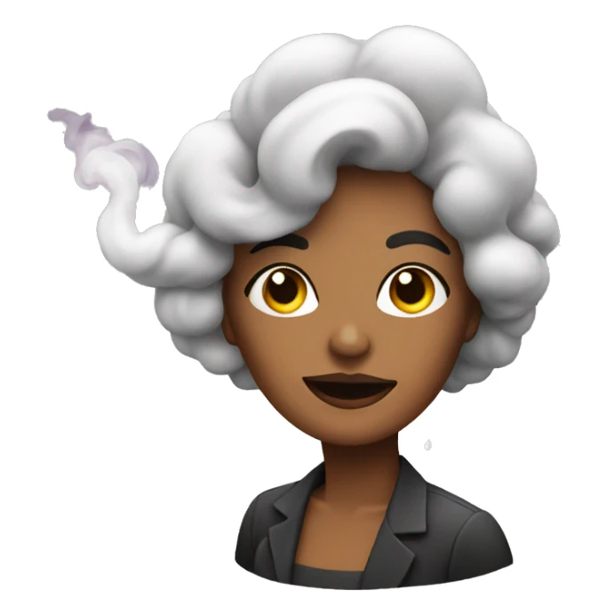 Lady with smoke with color sticker