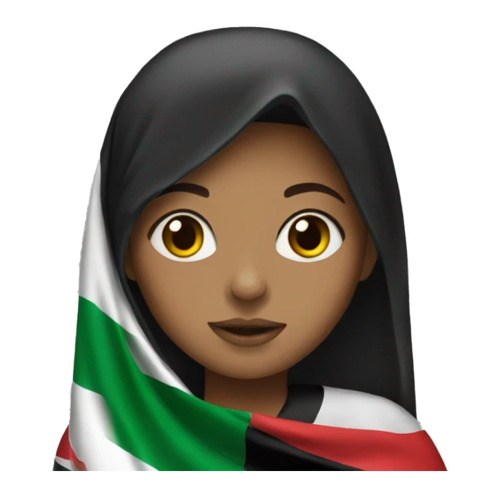 Girl with a palestinian flag sticker