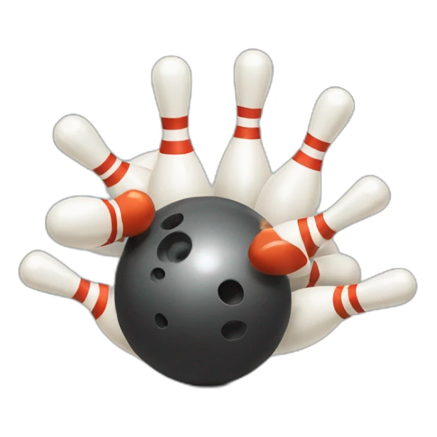 bowling pin hitting people with bowling ball sticker