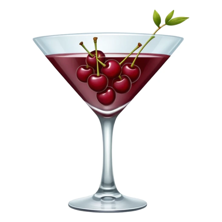 martini glass with burgundy cherries sticker