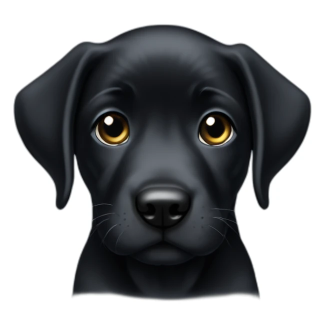 A very cute black labarador puppy with grey eyes sticker