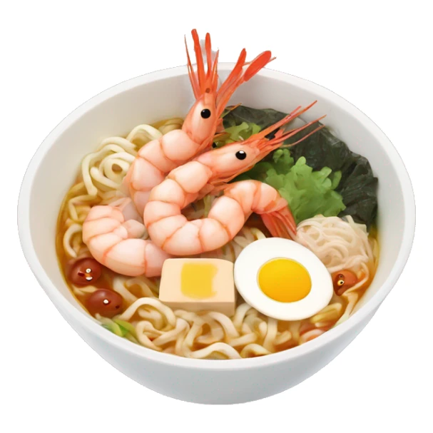 shrimp ramen bowl with pork and fishcake sticker