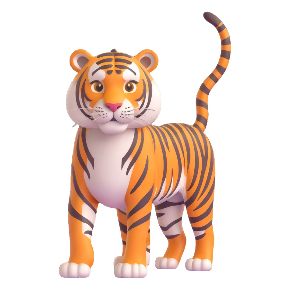 a tall, kind tiger, warm and gentle demeanor sticker
