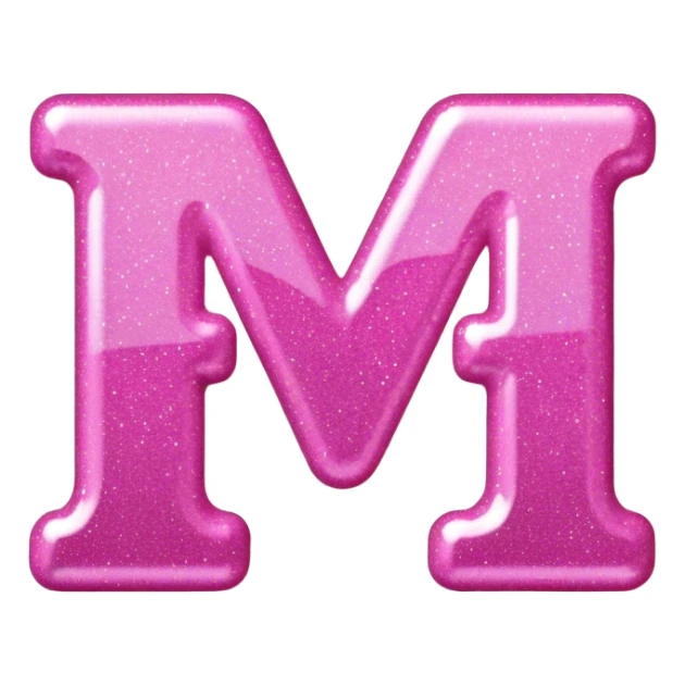 the word mines in pink glitter bubble letters sticker