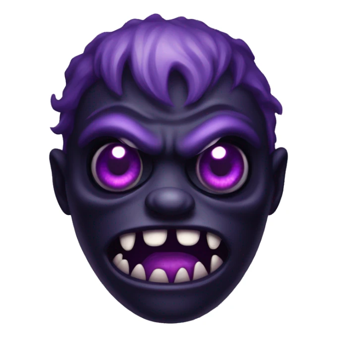 scary black monster with purple eyes named the lurker sticker