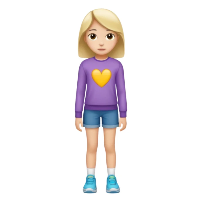 11 year old girl wearing ill fitting mid matched clothes sticker