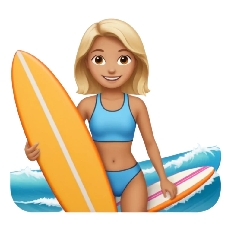 Girl with surfing board  sticker
