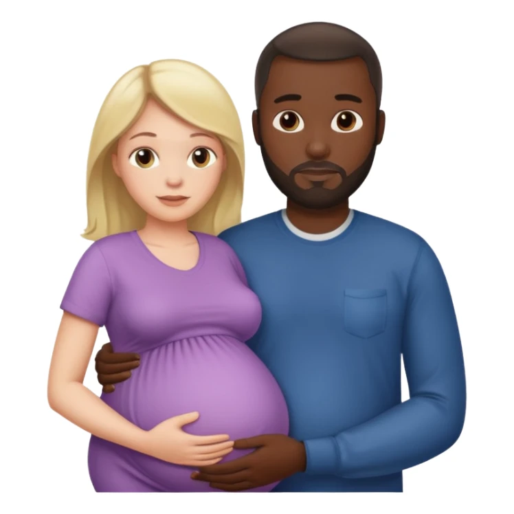 White pregnant mother and black father sticker