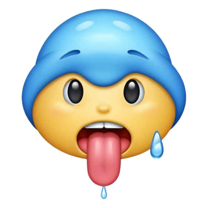 coloreaza limba din emoji ul asta: 👅 cu albastru sticker