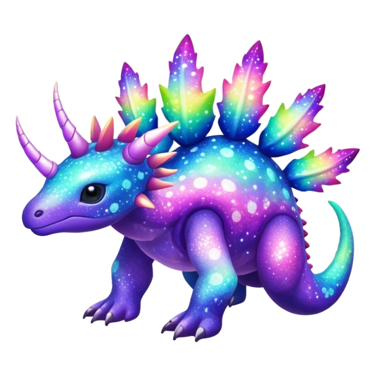 Shiny Exotic Cute Nebulae Sparkly Meganium-Aurorus-Amaura-Hybrid-Creature with pattern-markings sticker