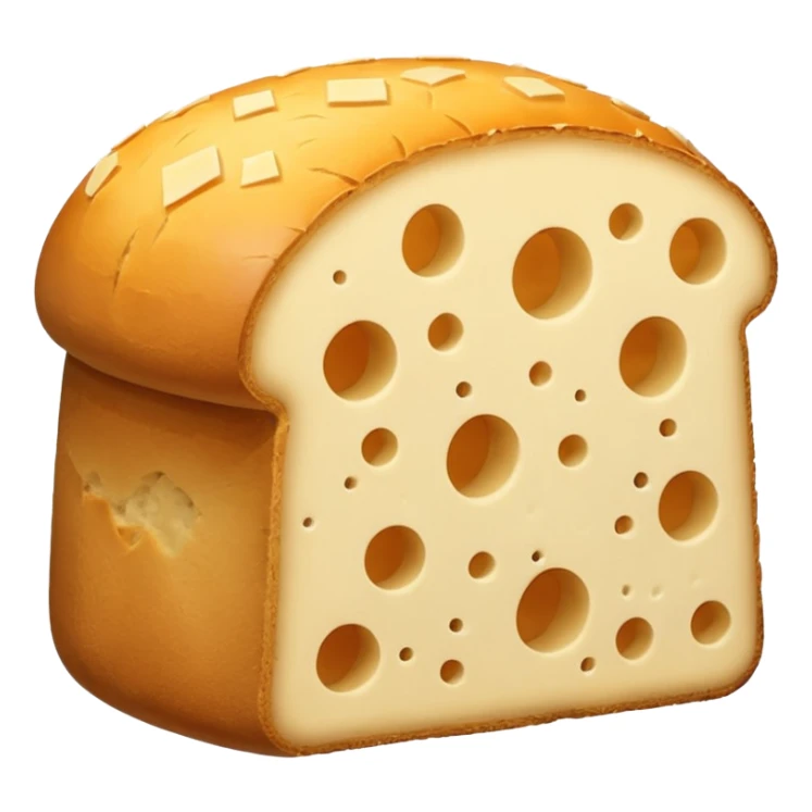 the small and sad bread among the giant cheeses  sticker