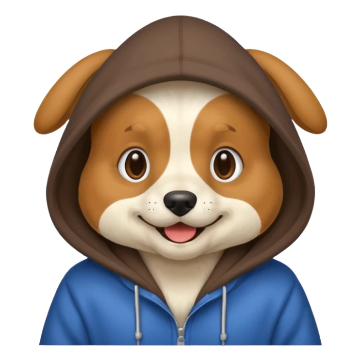 Dog wearing hoodie sticker