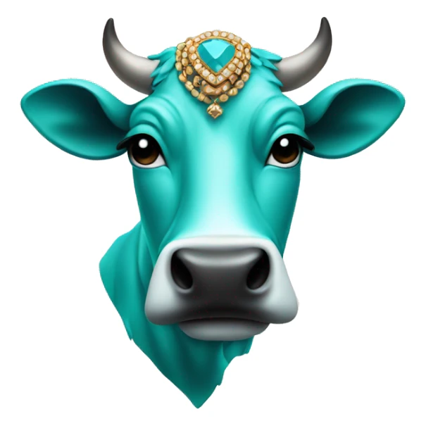 cow wearing turquoise jewelry  sticker