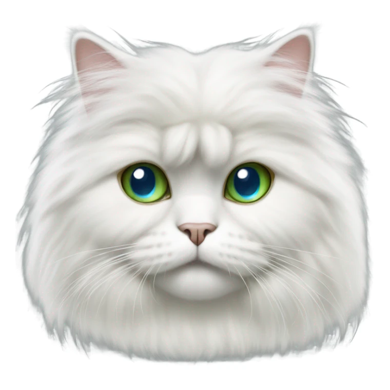 A persian cat with long white hair and blue and green eyes sticker