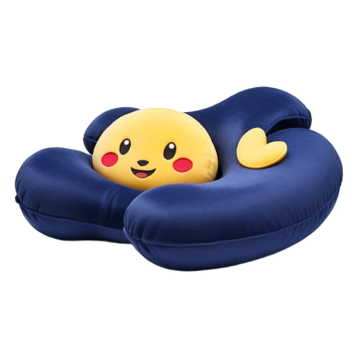 Travel neck pillow in a single dark navy blue color sticker