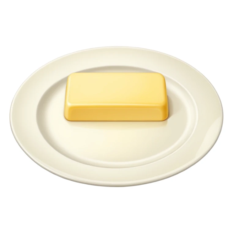 Butter piece on the white plate  sticker