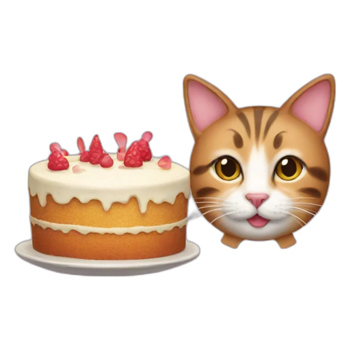Cat and cake  sticker