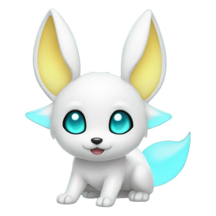 Shiny White Albino Umbreon with cyan eyes and cyan markings sticker