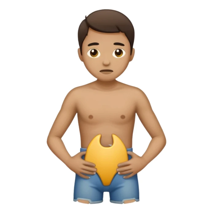 Person holding groin sticker