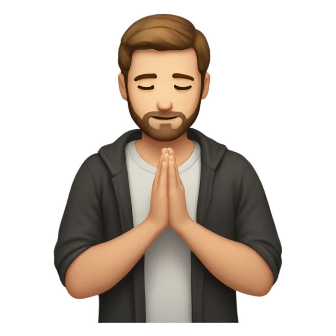 Handsome man with brown hairs and 3 days beard as he is praying sticker