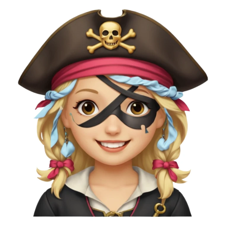 Creates a emoji for pirates girl sticker