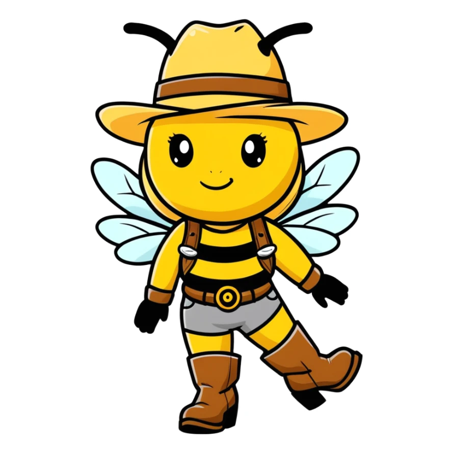 Female bee cowgirl sticker