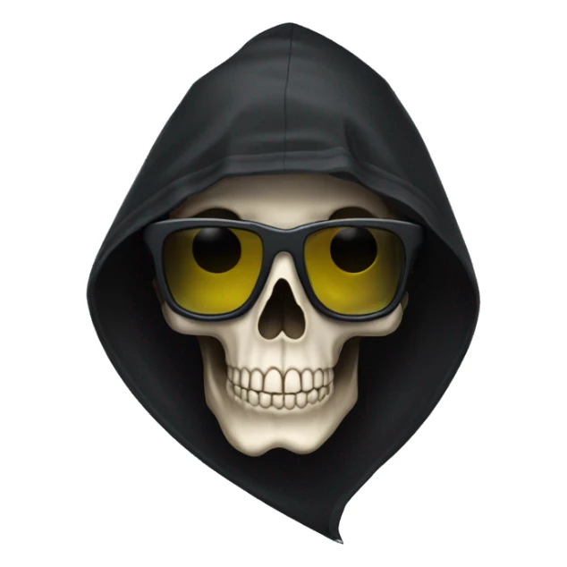 skull with black hood and fpv glasses sticker