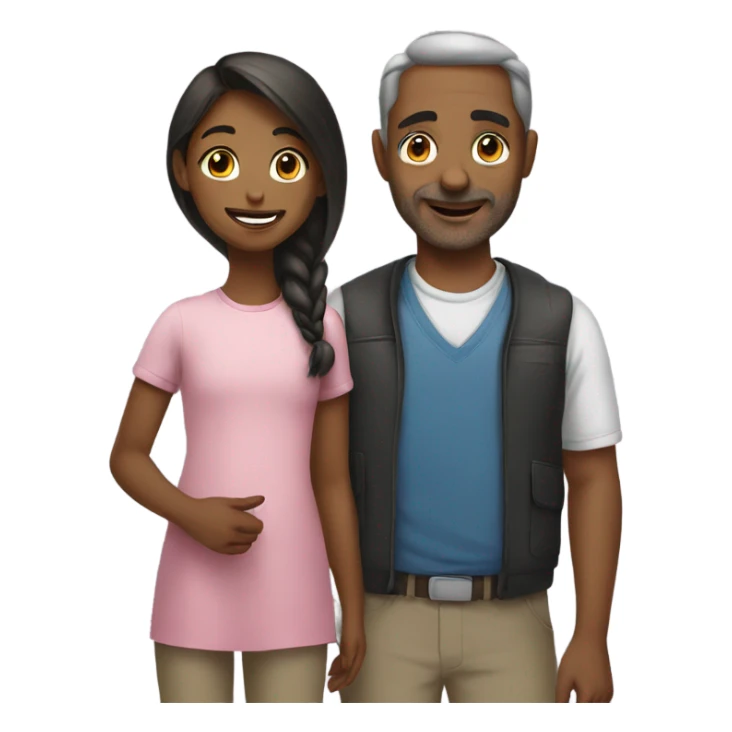 Father with girl sticker