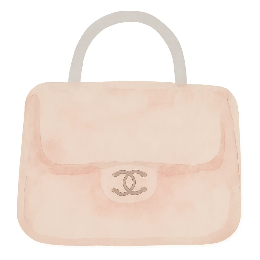 pink Chanel purse, soft and artistic sticker