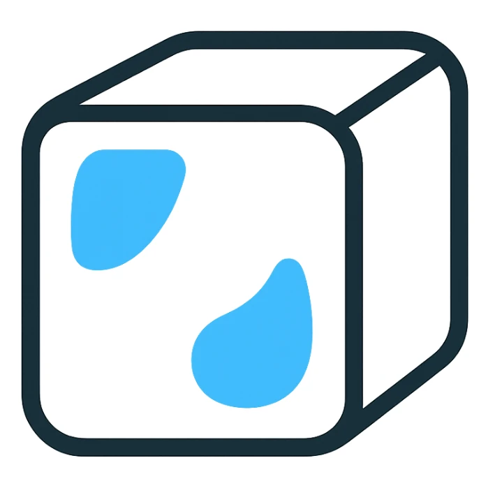 flat design style ice cube emoji, transparent look, crisp edges sticker