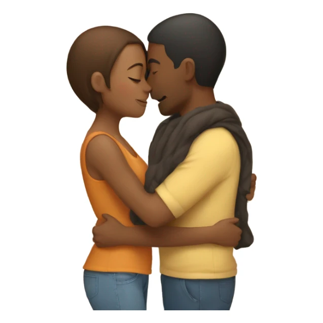 A couple hugging geach other and kissing sticker