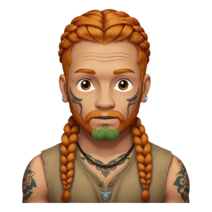 thick very hardginger braids man old very tattoed  sticker