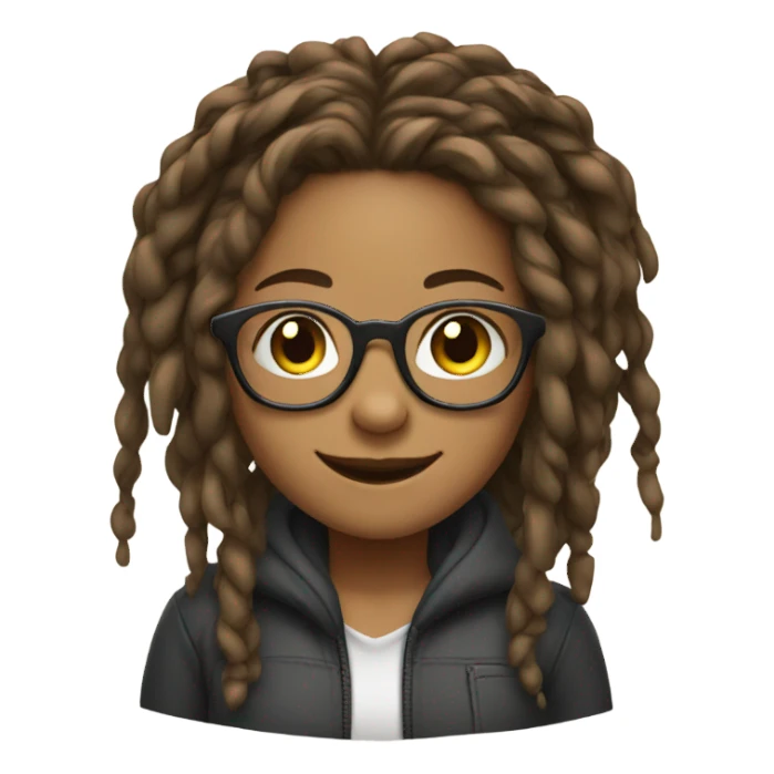smiling girl with glasses and locs sticker