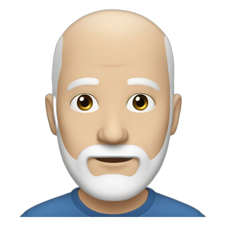 fifty white Man short white beard bald blue eyes  sticker
