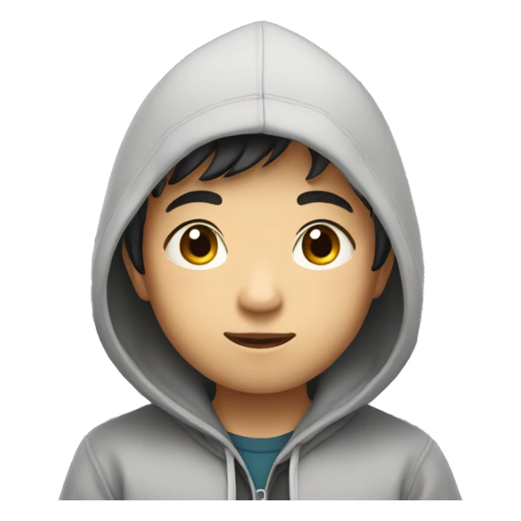 asian boy in hoodie go to school sticker